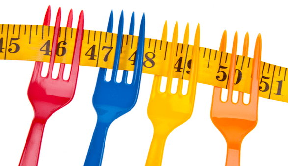 centímetro en garfos simboliza a perda de peso na dieta Dukan