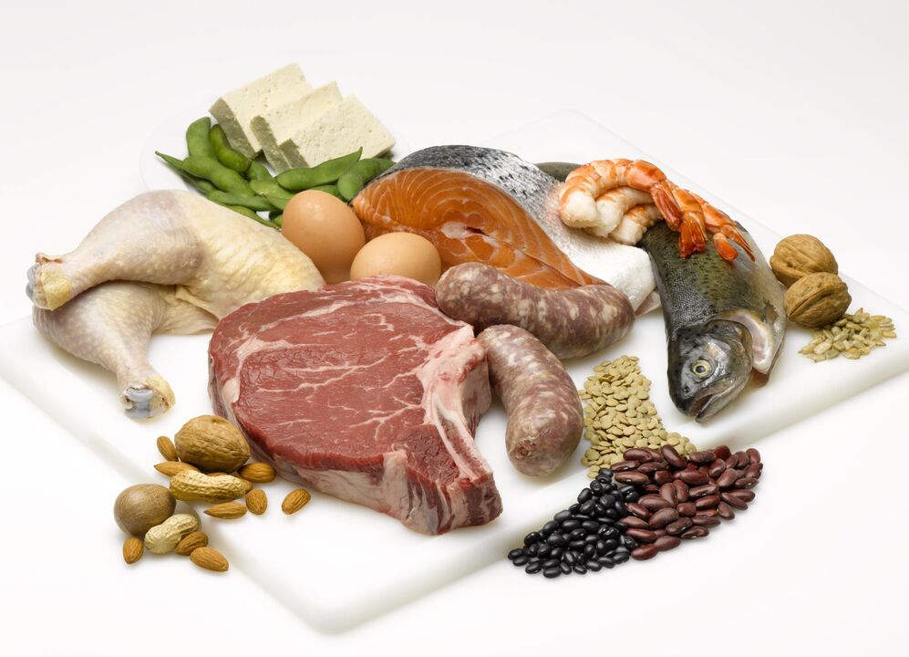 A dieta proteica baséase en comer alimentos que conteñan proteínas. 